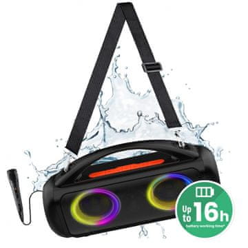 power Media-Tech MT3184 Karaoke/Bluetooth 5.3 zvučnik, 60W RMS, crna