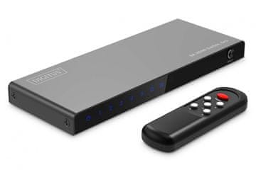 Switch Digitus DA-70848 HDMI 2.1 prekidač 5x1, 8K/60Hz, HDR, HDCP 2.3, s daljinskim, crni