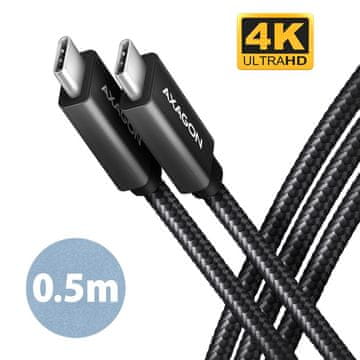 AXAGON AXAGON BUCM32-CM05AB USB-C na USB-C kabel 3.2 Gen 2, 0.5m, PD 100W