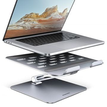 slomart Axagon STND-LQ stalak za prijenosno računalo 10-17.3", aluminij, siva