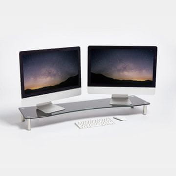 VonHaus XL stalak za monitor od stakla, crni