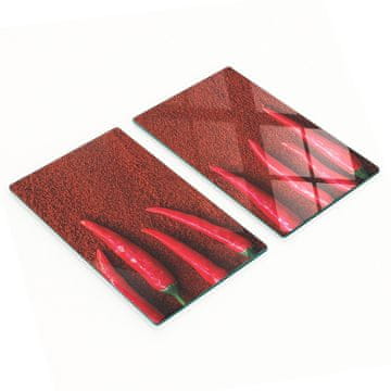 Dekorativne daske od kaljenog stakla za rezanje papričica čili 2x30x52 cm