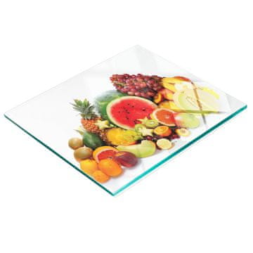 Kaljena staklena daska za posluživanje s grafikom voća 60x52 cm