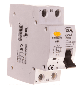 Kanlux Diferencijalni prekidač 2P C 10A 0,03A tip AC KRO6-2/C10/30 23215