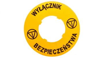 Natpisna pločica žuti okrugli fi60 sigurnosni prekidač LPXAU122