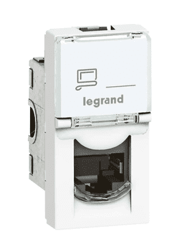 LEGRAND Mosaic Jednostruka računalna utičnica RJ45 cat.5e bijela UTP 076551