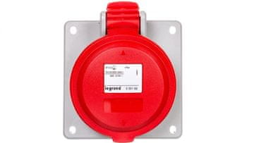 LEGRAND Utičnica za ploču 5P 16A 400V crvena IP44 P17 TEMPRA PRO 555189