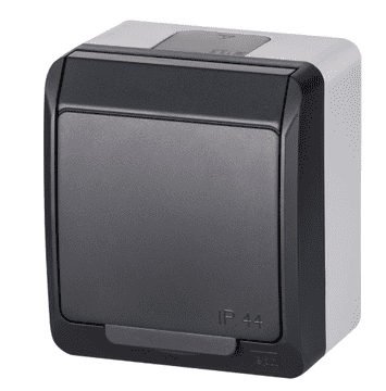 Hermes Pojedinačna utičnica sa/bez 2P+Z schuko IP44 antracit 0324-07