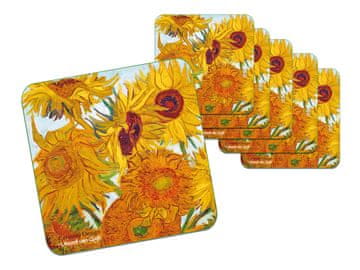 Carmani SET OD 6 PLUTANIH PODLOGA ZA ČAŠU VAN GOGH SUNCOKRETOVI ZA KUĆNI STOL