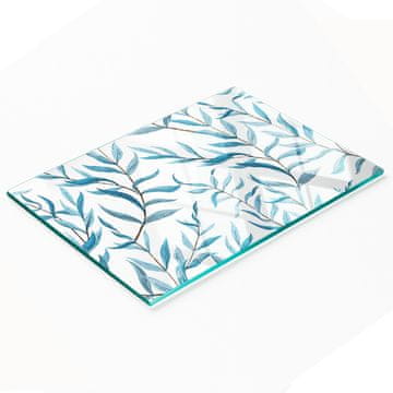 tulup.cz Daska za posluživanje od kaljenog stakla s grafikom lišća 80x52 cm
