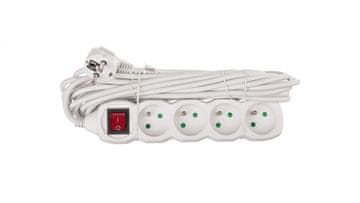 EMOS Produžni kabel s prekidačem, 4 utičnice, 7 m, H05VV-F 3G1, bijeli, P1417