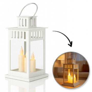 DEKORATIVNA LED LANTENA IMITACIJA SVIJEĆE 8X15 CM BIJELA DEKORACIJA ZA DOM
