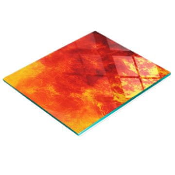Staklena kuhinjska daska za posluživanje s grafikom plamena 60x52 cm