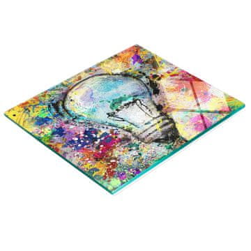 tulup.cz Daska za posluživanje od kaljenog stakla s grafikom žarulje 60x52 cm