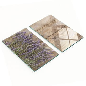 tulup.cz Set od 2 kaljene staklene ploče Lavanda na pločama 2x30x52 cm