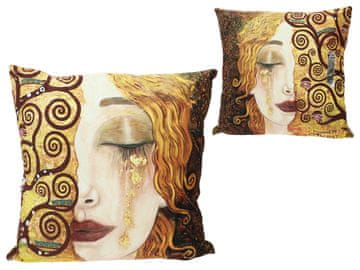 Carmani, jastuk s punjenjem/patentni zatvarač 50x50cm - KLIMT/Zlatne suze