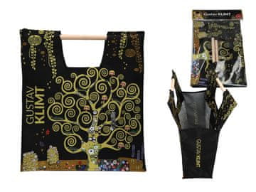Carmani TORBA S DRVENOM RUČKOM DRVO ŽIVOTA G. KLIMT DEKOR ZA TORBU ZA KUPOVINU