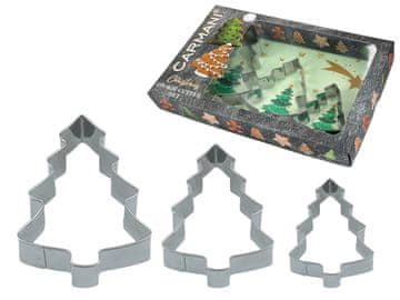 SET OD 3 METALNA KALUPA ZA MEDENJAKE S BOŽIĆNIM DRVCEM