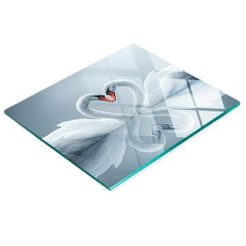 tulup.cz Kaljena staklena daska za posluživanje s grafikom labuda 60x52 cm
