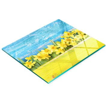 tulup.cz Kaljena staklena daska za posluživanje s grafikom narcisa 60x52 cm