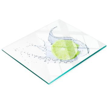tulup.cz Daska za posluživanje od kaljenog stakla s grafikom boje limete 60x52 cm