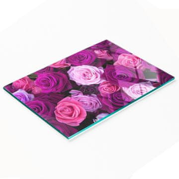 tulup.cz Daska za posluživanje od kaljenog stakla s grafikom ruže 80x52 cm