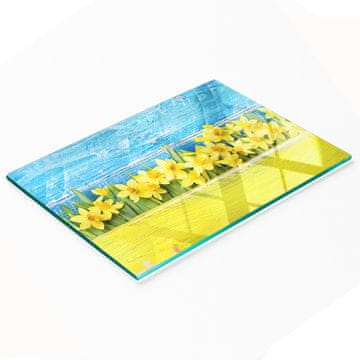 tulup.cz Kaljena staklena daska za posluživanje s grafikom narcisa 80x52 cm