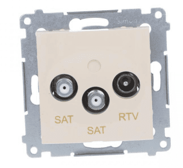 Simon 54 RTV/SAT/SAT antenska utičnica, krem, DASK2.01/41