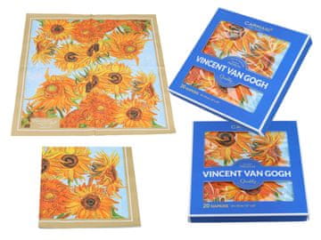 Carmani PAPIRNATE SALVETE 20 KOM VAN GOGH SUNCOKRETOVI DEKORATIVNE SALVETE ZA STOL