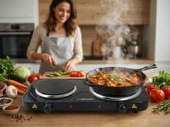 ESP Esperanza EKH014K crni dvostruki električni štednjak, 2 zone