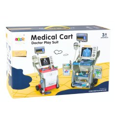 Mali doktorski set, medicinska kolica, rendgenska EKG svjetla, plava, 16 komada.