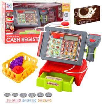 slomart LEAN TOYS Blagajna za igru s dodacima, crvena