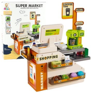slomart LEAN TOYS Interaktivna blagajna s aparatom za kavu i dodacima