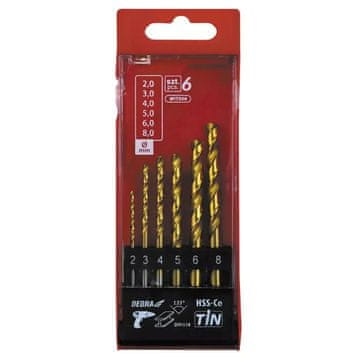 slomart Dedra Set 6 svrdla za metal HSS+Co+TiN, 135