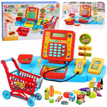 slomart Interaktivna blagajna s trgovinom i košarom za djecu LEAN TOYS