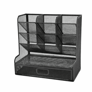 slomart ATL DA628 Metalni organizator za radni stol, crni