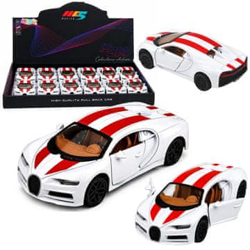 slomart LEAN TOYS Sportski Automobil - Metalni, Bijeli, 1:32, Svjetla & Zvuk, Pull-Back