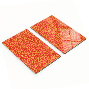 Komplet kaljenih staklenih kuhinjskih daski s uzorkom lava 2x30x52 cm