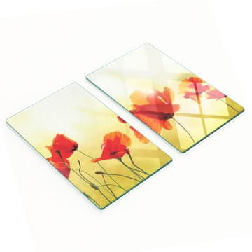 Set kaljenih staklenih kuhinjskih dasaka s otiskom maka 2x30x52 cm