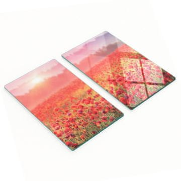tulup.cz Staklene kuhinjske daske za posluživanje s grafikom polja maka 2x30x52 cm