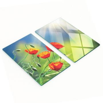 tulup.cz Dekorativne daske za rezanje od kaljenog stakla Sunce i mak 2x30x52 cm