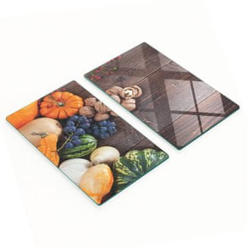 tulup.cz Set kuhinjskih dasaka od kaljenog stakla s grafikom bundeve 2x30x52 cm