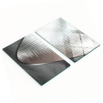 Set od dvije staklene kuhinjske daske, metal, apstraktni, 2x30x52 cm