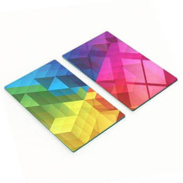 tulup.cz Set od dvije staklene kuhinjske daske geometrijskih oblika 2x30x52 cm