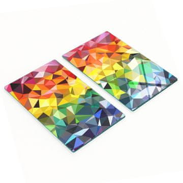 tulup.cz Set od dvije staklene kuhinjske daske geometrijskih oblika 2x30x52 cm