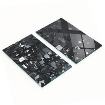 Set tvrdih staklenih kuhinjskih dasaka s 3D ispisom 2x30x52 cm