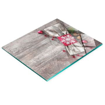 tulup.cz Staklena ukrasna daska za posluživanje grickalica Sretan Božić 60x52 cm