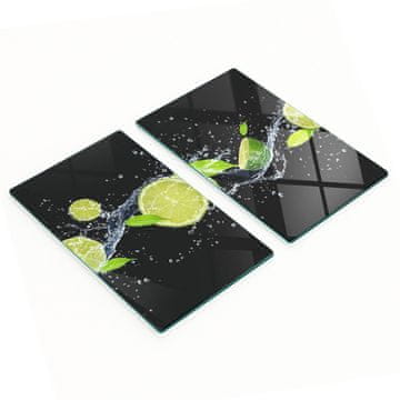 Staklene kuhinjske daske za posluživanje s grafikom limete i vode 2x30x52 cm