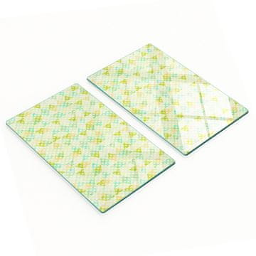 tulup.cz Set od dvije staklene kuhinjske daske geometrijskih oblika 2x30x52 cm