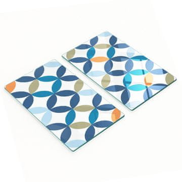 tulup.cz Set od dvije staklene kuhinjske daske geometrijskih oblika 2x30x52 cm